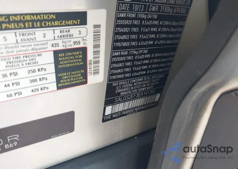 2014 Land Rover Range Rover 5.0L V8 Supercharged/5.0L V8 Supercharged Ebony Edition из США, поврежденный, VIN SALGS2EF3EA141365